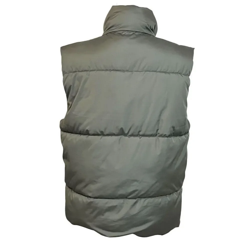 Old Navy Men's Water-Resistant Puffer Vest Olive Green M Outdoor Adventure